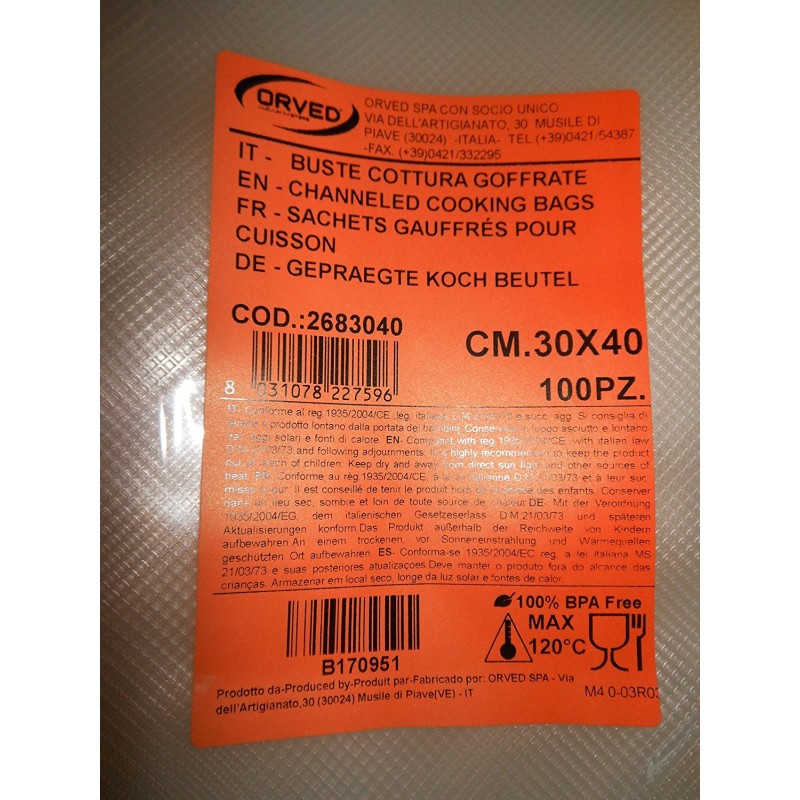 BUSTE SOTTOVUOTO GOFFRATE...