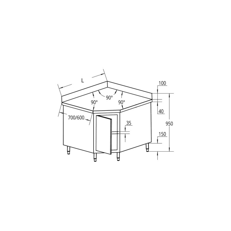 TAVOLO ARMADIATO AD ANGOLO...