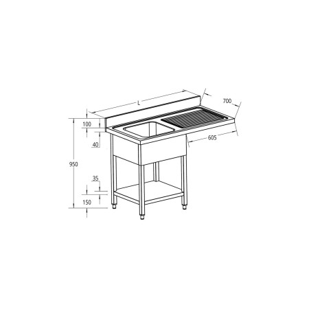 LAVELLO A SBALZO 1 VASCA...